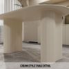 63 "medieval modern cream style MDF dining table and PU armless dining chair set 4. Silver plated metal leg dining chair set