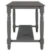 TREXM 6-Piece Counter Height Dining Table Set Table with Shelf 4 Chairs and Bench for Dining Room (Gray)