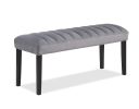 6-Piece Contemporary Dining Set Rectangular Faux Marble Table Top Black Finish Upholstered Chairs Bench Channel Tufting Wooden Solid Wood Dining Room
