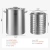 36QT Stainless Steel Stockpot Cooking Kitchen Sauce Pot with Basket Lid Handle