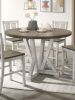Counter Height Dining 5pc Set Antique White Rustic Style Table Two-Tone Design 4x Chairs Dining Room Furniture