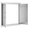 BBQ Access Door, 24W x 24H Inch Double Outdoor Kitchen Door, Stainless Steel Flush Mount Door, Double Wall Vertical Door with Handles and Hooks
