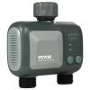 VEVOR WiFi Sprinkler Timer, 2 Outlets, Smart Hose Faucet Water Timer with Brass Inlet, APP Control via 2.4Ghz WiFi or Bluetooth