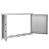 BBQ Access Door, 36W x 21H Inch Double Outdoor Kitchen Door, Stainless Steel Flush Mount Door, Wall Vertical Door with Handles, for BBQ Island