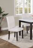 Classic Stylish 5pc Dining Set Kitchen Dinette Faux Marble Top Table Bench and 3x Chairs White Faux Leather Cushions Seats Dining Room