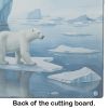 Polar Bear on the Ice Glass Cutting Board Decorative Tempered Glass Kitchen Cutting and Serving Board Large Size Chopping Board