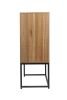 2 Door high cabinet, rattan, Built-in adjustable shelf, Easy Assembly, Free Standing Cabinet for Living Room Bedroom