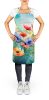 Anemones in Watercolor Apron Cooking Kitchen Server Baking Crafts Gardening for Adult Women Men, Unisex, Large, Multicolor